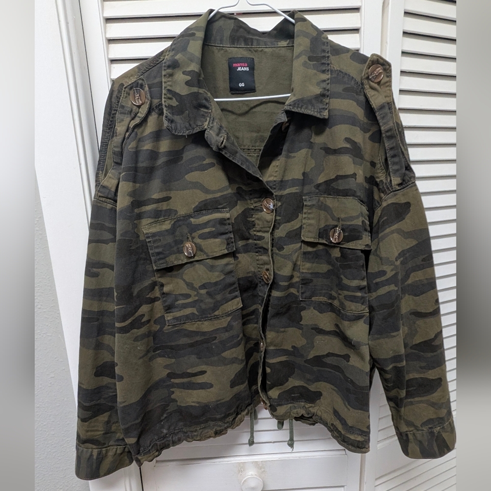 Olive Green Camouflage Military Jacket